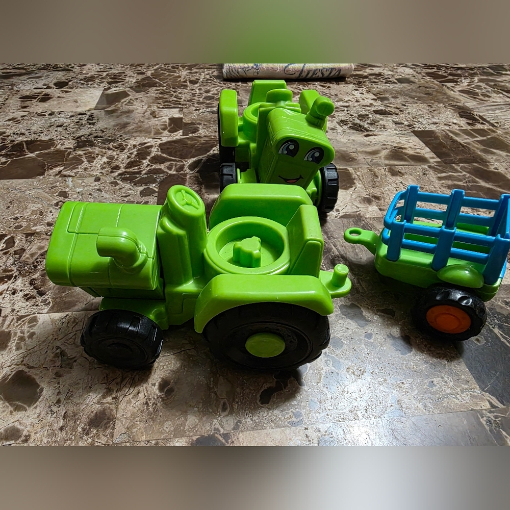 3pc FISHER PRICE 2 GREEN TRACTORS NO SEPARATING GREAT DEAL PRICE FIRM/FIXED